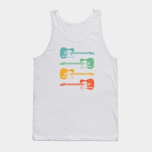 T-Style Electric Guitar Cool Retro Colors Tank Top